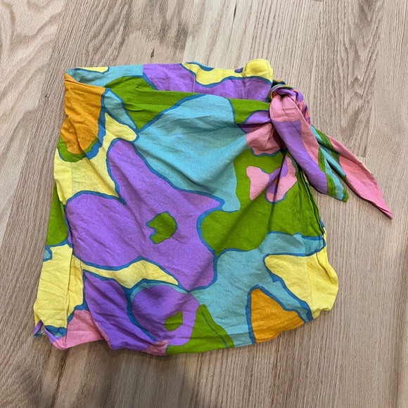 Show Me Your Mumu Wrap Me Up Summer Mini Skirt in Sherbet- size small - Picture 3 of 5